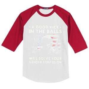 A Good Kick In The Balls Will Solve Your Gender Confusion Kids Colorblock Raglan Jersey