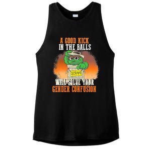 A Good Kick In The Balls Will Solve Your Gender Confusion Ladies PosiCharge Tri-Blend Wicking Tank