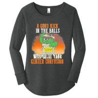 A Good Kick In The Balls Will Solve Your Gender Confusion Women's Perfect Tri Tunic Long Sleeve Shirt