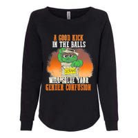 A Good Kick In The Balls Will Solve Your Gender Confusion Womens California Wash Sweatshirt