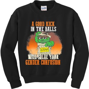 A Good Kick In The Balls Will Solve Your Gender Confusion Kids Sweatshirt