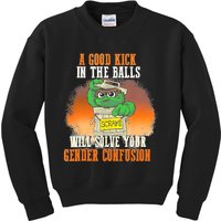 A Good Kick In The Balls Will Solve Your Gender Confusion Kids Sweatshirt