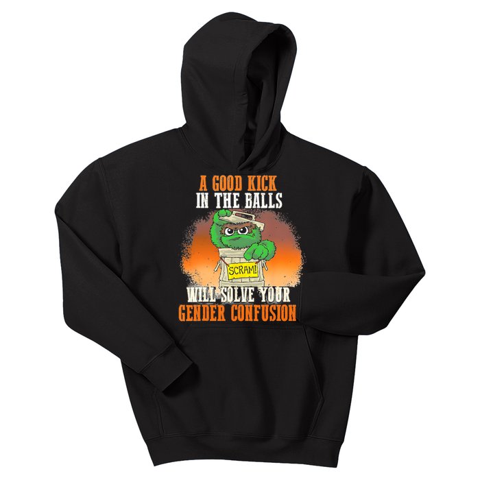 A Good Kick In The Balls Will Solve Your Gender Confusion Kids Hoodie