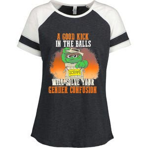 A Good Kick In The Balls Will Solve Your Gender Confusion Enza Ladies Jersey Colorblock Tee