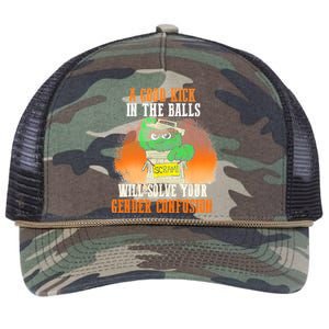 A Good Kick In The Balls Will Solve Your Gender Confusion Retro Rope Trucker Hat Cap