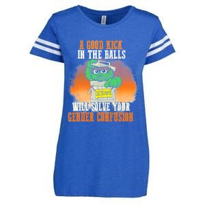 A Good Kick In The Balls Will Solve Your Gender Confusion Enza Ladies Jersey Football T-Shirt