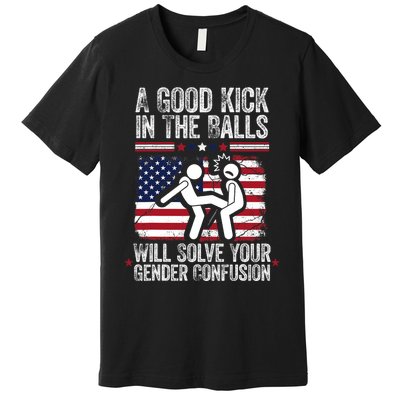 A Good Kick In The Balls Will Solve Your Gender Confusion Premium T-Shirt