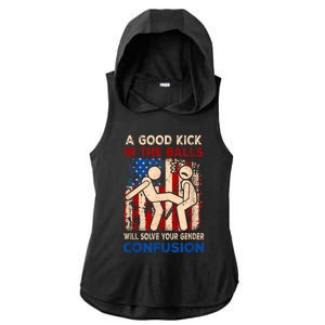 A Good Kick In The Balls Will Solve Your Gender Ladies PosiCharge Tri-Blend Wicking Draft Hoodie Tank