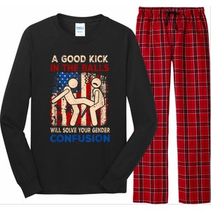 A Good Kick In The Balls Will Solve Your Gender Long Sleeve Pajama Set