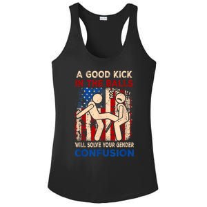 A Good Kick In The Balls Will Solve Your Gender Ladies PosiCharge Competitor Racerback Tank