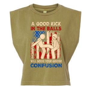 A Good Kick In The Balls Will Solve Your Gender Garment-Dyed Women's Muscle Tee