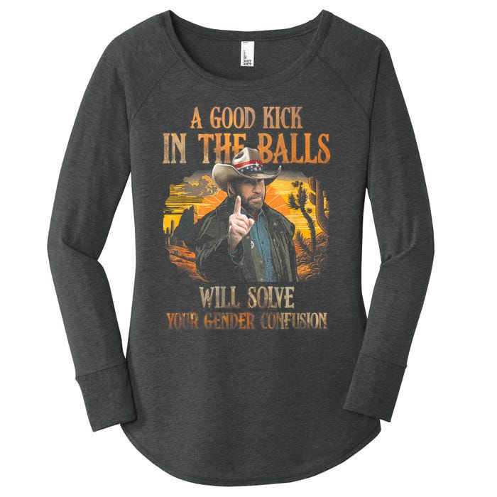 A Good Kick In The Balls Will Solve Your Gender Confusion Women's Perfect Tri Tunic Long Sleeve Shirt