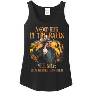 A Good Kick In The Balls Will Solve Your Gender Confusion Ladies Essential Tank