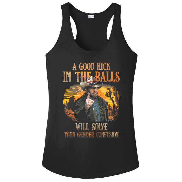 A Good Kick In The Balls Will Solve Your Gender Confusion Ladies PosiCharge Competitor Racerback Tank