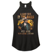 A Good Kick In The Balls Will Solve Your Gender Confusion Women's Perfect Tri Rocker Tank