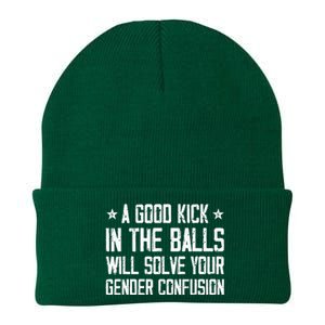 A Good Kick In The Balls Will Solve Your Gender Confusion Knit Cap Winter Beanie