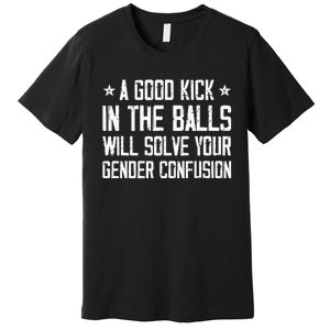 A Good Kick In The Balls Will Solve Your Gender Confusion Premium T-Shirt