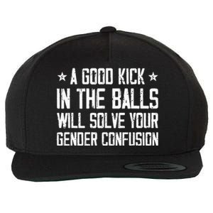 A Good Kick In The Balls Will Solve Your Gender Confusion Wool Snapback Cap