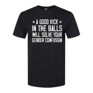 A Good Kick In The Balls Will Solve Your Gender Confusion Softstyle CVC T-Shirt