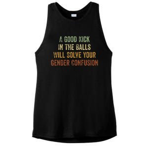 A Good Kick In The Balls Will Solve Your Gender Confusion Ladies PosiCharge Tri-Blend Wicking Tank