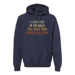 A Good Kick In The Balls Will Solve Your Gender Confusion Premium Hoodie