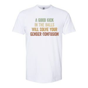 A Good Kick In The Balls Will Solve Your Gender Confusion Softstyle CVC T-Shirt