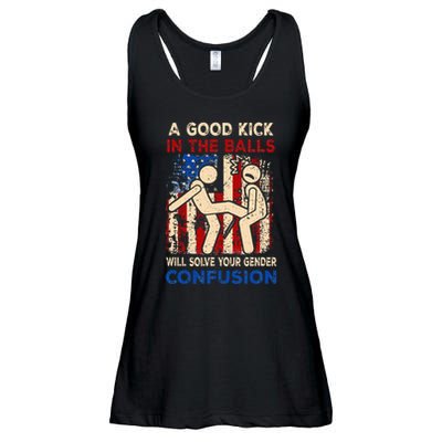 A Good Kick In The Balls Will Solve Your Gender Confusion Ladies Essential Flowy Tank