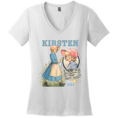 American Girl Kirsten Larson 1854 Women's V-Neck T-Shirt