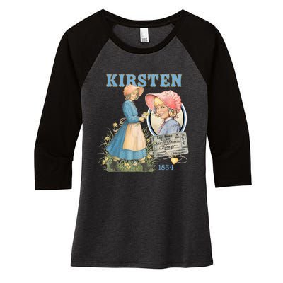 American Girl Kirsten Larson 1854 Women's Tri-Blend 3/4-Sleeve Raglan Shirt