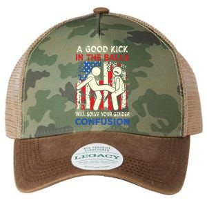 A Good Kick In The Balls Will Solve Your Gender Confusion Legacy Tie Dye Trucker Hat