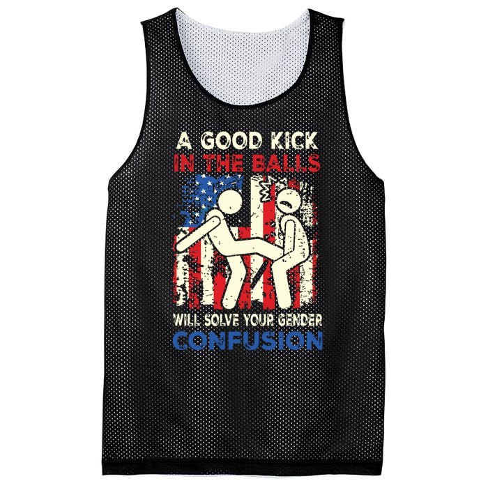 A Good Kick In The Balls Will Solve Your Gender Confusion Mesh Reversible Basketball Jersey Tank