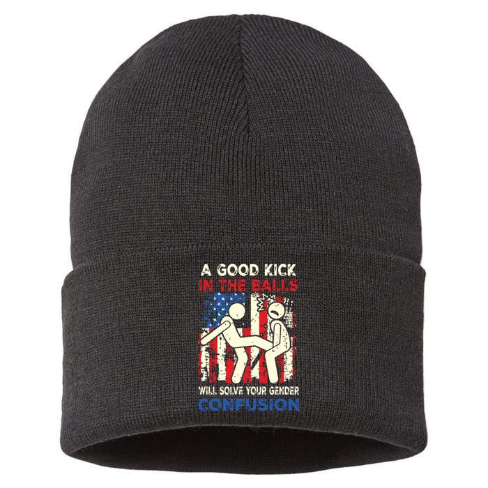 A Good Kick In The Balls Will Solve Your Gender Confusion Sustainable Knit Beanie