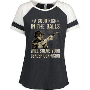 A Good Kick In The Balls Will Solve Your Gender Confusion Enza Ladies Jersey Colorblock Tee