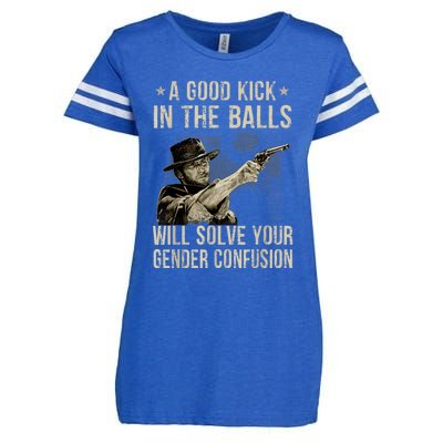 A Good Kick In The Balls Will Solve Your Gender Confusion Enza Ladies Jersey Football T-Shirt