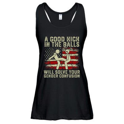 A Good Kick In The Balls Will Solve Your Gender Confusion Ladies Essential Flowy Tank