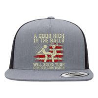 A Good Kick In The Balls Will Solve Your Gender Confusion Flat Bill Trucker Hat