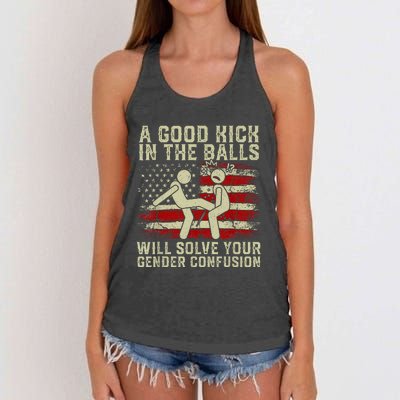 A Good Kick In The Balls Will Solve Your Gender Confusion Women's Knotted Racerback Tank