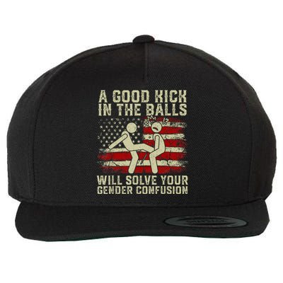 A Good Kick In The Balls Will Solve Your Gender Confusion Wool Snapback Cap