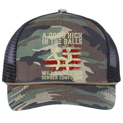 A Good Kick In The Balls Will Solve Your Gender Confusion Retro Rope Trucker Hat Cap