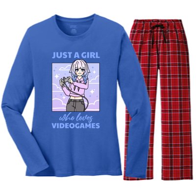 Anime Gaming Lover Videogames Otaku Anime Gamer Gift Women's Long Sleeve Flannel Pajama Set 