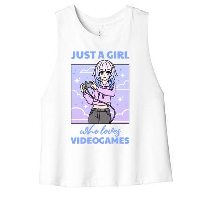 Anime Gaming Lover Videogames Otaku Anime Gamer Gift Women's Racerback Cropped Tank