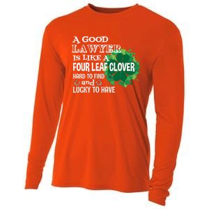 A Good Lawyer Is Like A Four Leaf Clover St Patricks Day Great Gift Cooling Performance Long Sleeve Crew