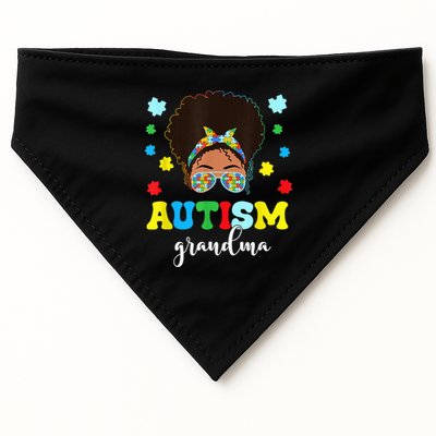 Autism Grandma Life Messy Bun Black Afro Autism USA-Made Doggie Bandana