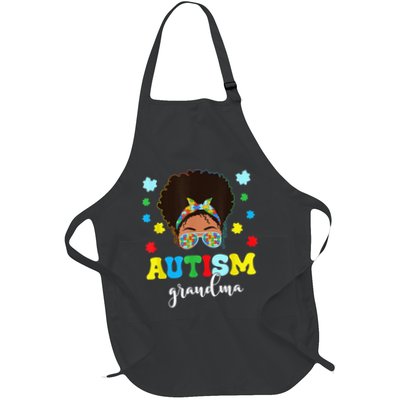 Autism Grandma Life Messy Bun Black Afro Autism Apron
