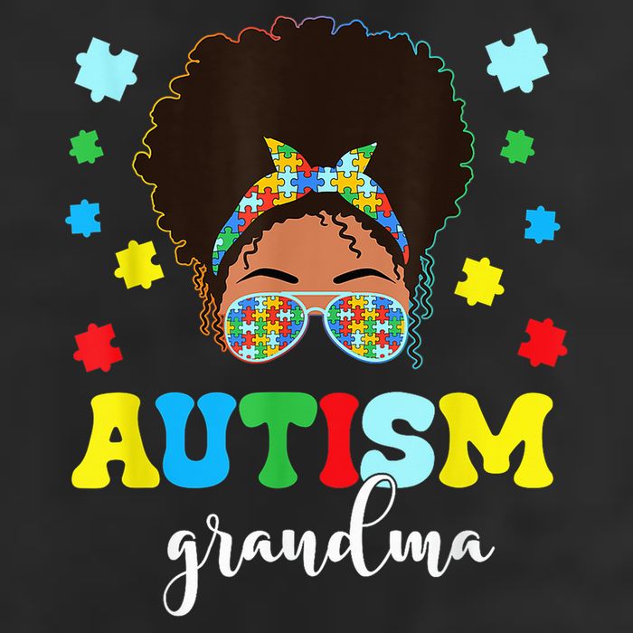 Autism Grandma Life Messy Bun Black Afro Autism Adult Drive Performance Visor