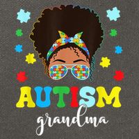 Autism Grandma Life Messy Bun Black Afro Autism Cotton Canvas Backpack
