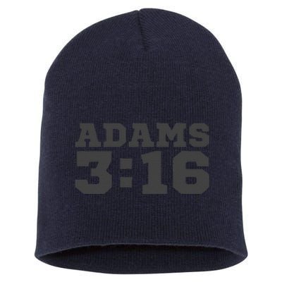 Adams316 Grey Logo Coach Gang Wear Black Graphic Short Acrylic Beanie