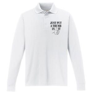 Ammo Gun Lovers Just Put A Thumb In It Performance Long Sleeve Polo