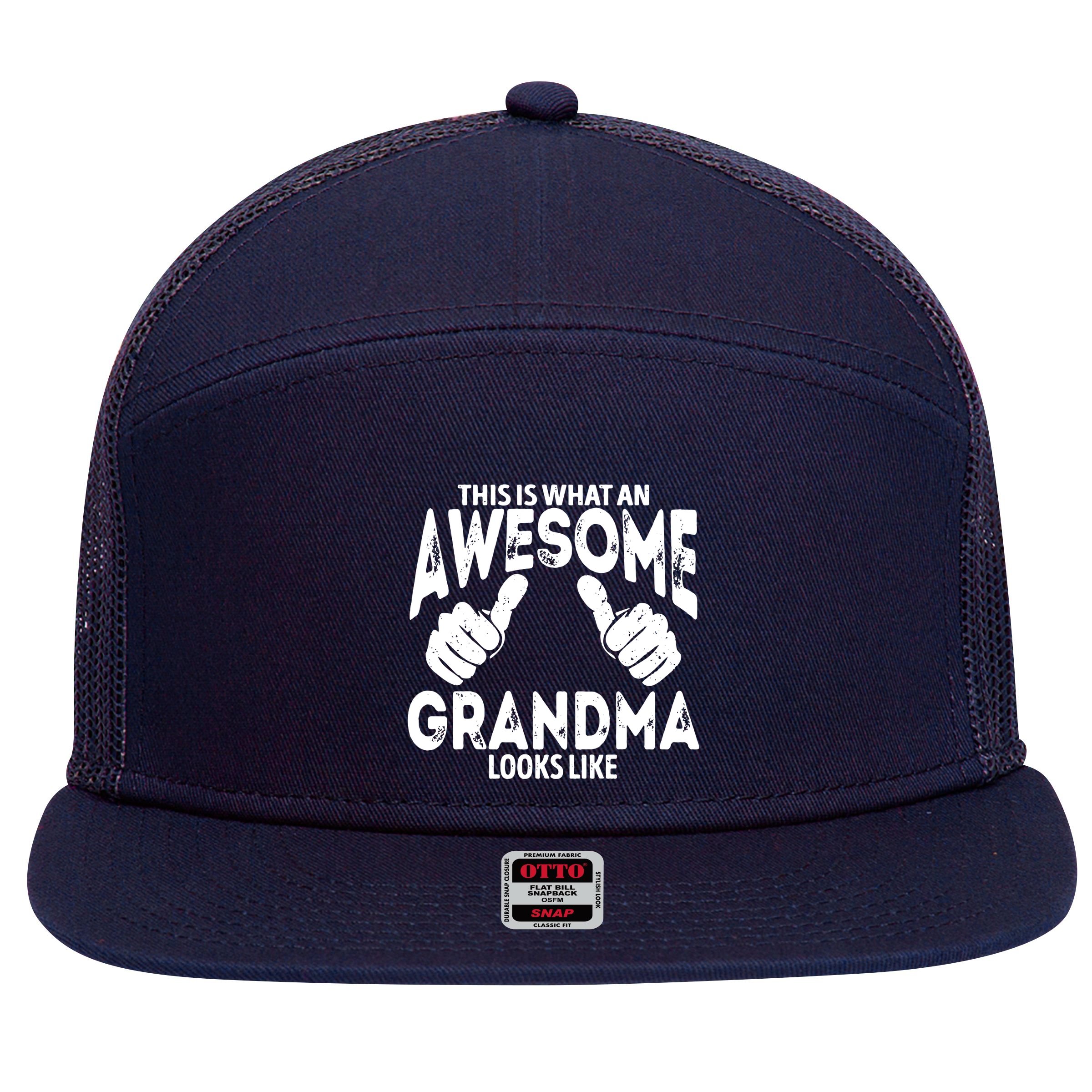 Awesome Grandma Looks Like 7 Panel Mesh Trucker Snapback Hat