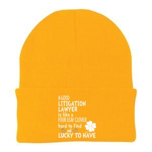 A Good Litigation Lawyer Is Like A 4 Leaf Clover St Patricks Gift Knit Cap Winter Beanie